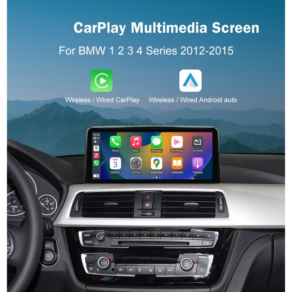 10.25 ไร้สาย CarPlay Android Auto มัลติมีเดียจอแสดงผลสําหรับ BMW 3 4 Series F30 F31 F32 F33