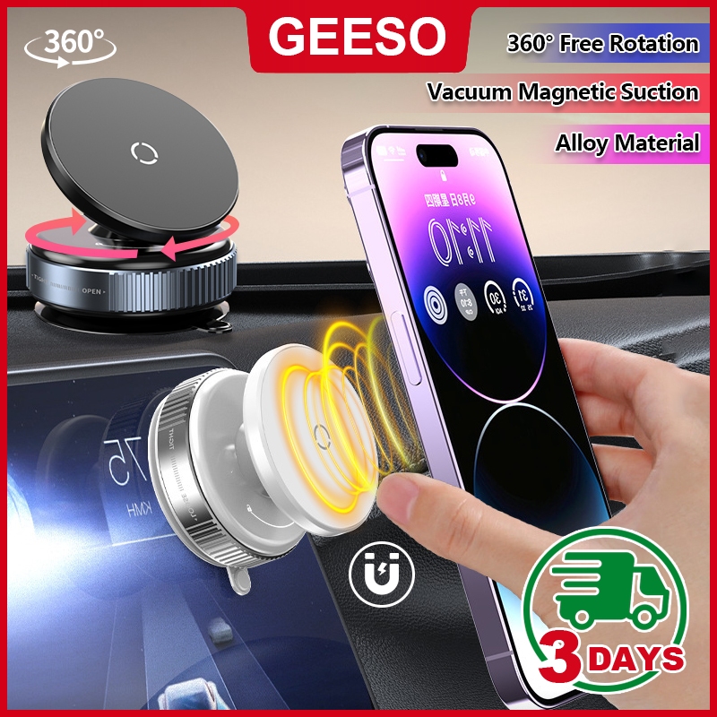 GEESO ใหม่ล่าสุด!!ที่วางโทรศัพท์ในรถแบบดูดสูญญากาศ | แม่เหล็กสองชั้น หมุนได้ 360° พกพาสะดวกและทนทาน 