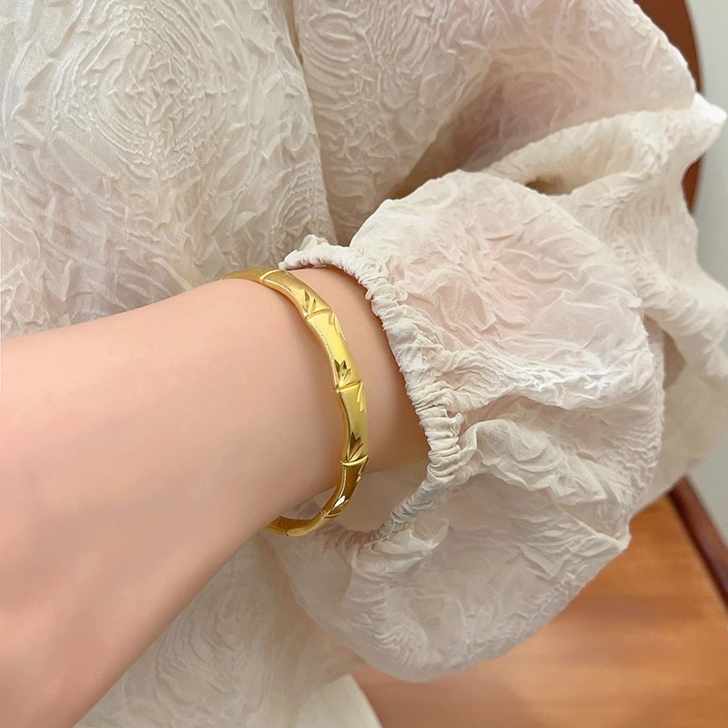 สร้อยข้อมือไม้ไผ่สไตล์เกาหลี สีทองและสีเงิน ของขวัญวันเกิดสำหรับนักเรียน
