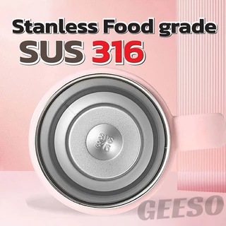 GEESO แก้วน้ำเก็บความเย็น ลายการ์ตูน 850มล.แก้วน้ำพาสเทล พร้อมพวงกุญแจ มีฝาดูด หูจับใหญ่ แก้วน่ารักจุน้ำได้เอยะ เก็บเย็นนาน 850ml Cartoon Double Drinking Water Bottle Portable Water Tumbler with Handle Large Capacity 彩虹手提杯