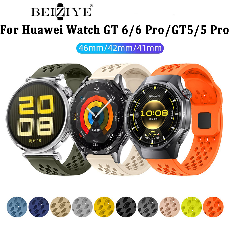 สําหรับ Huawei Watch GT 6 Pro GT 5 Pro 42 มม./46 มม.สมาร์ทนาฬิกาซิลิโคนสําหรับ Huawei Watch GT 6 GT 5 41 มม./46 มม.สายรัดข้อมือกีฬาสร้อยข้อมือซิลิโคน Watchband