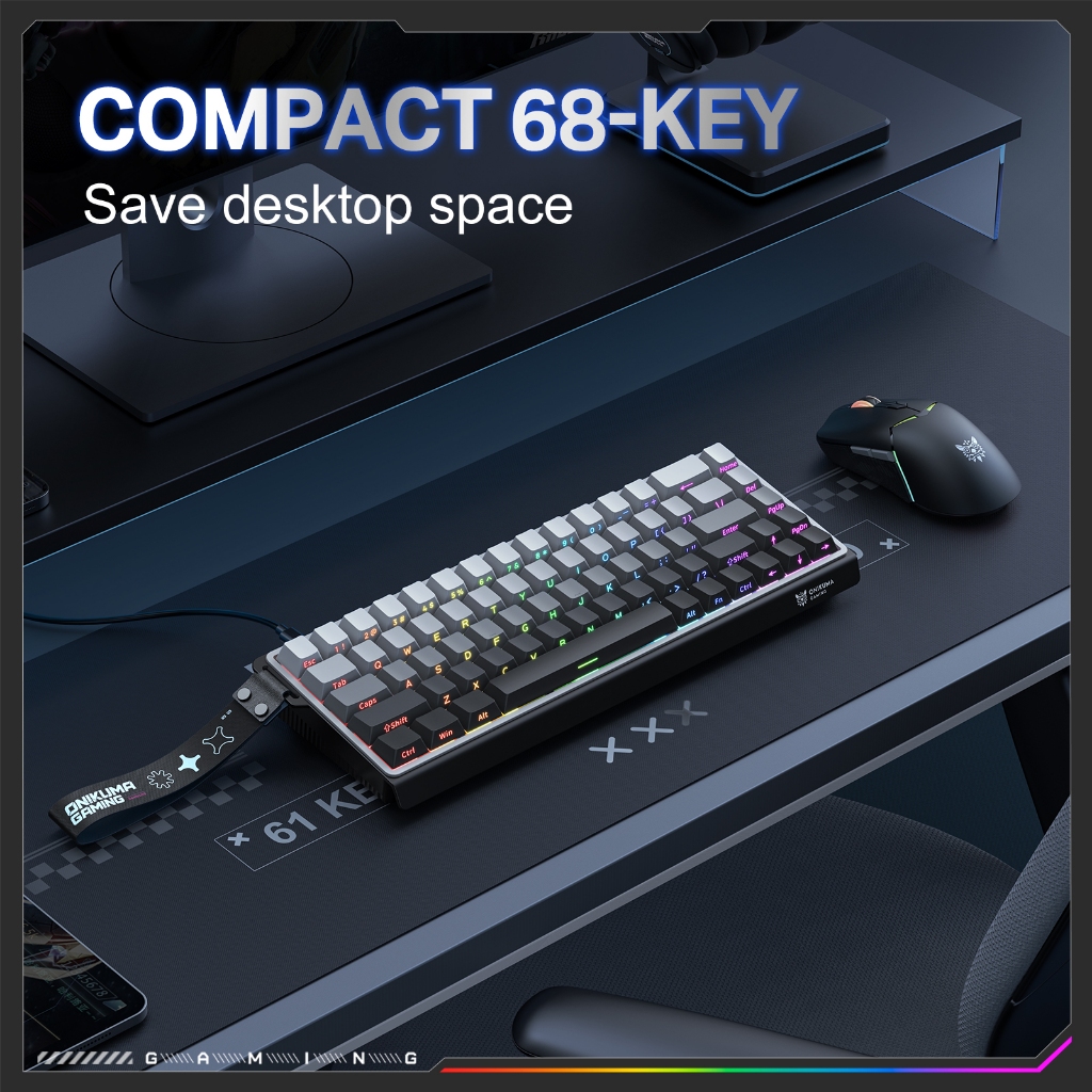 ONIKUMA G69 8000Hz สวิตช์แม่เหล็ก 68 คีย์คีย์บอร์ดแบบมีสาย