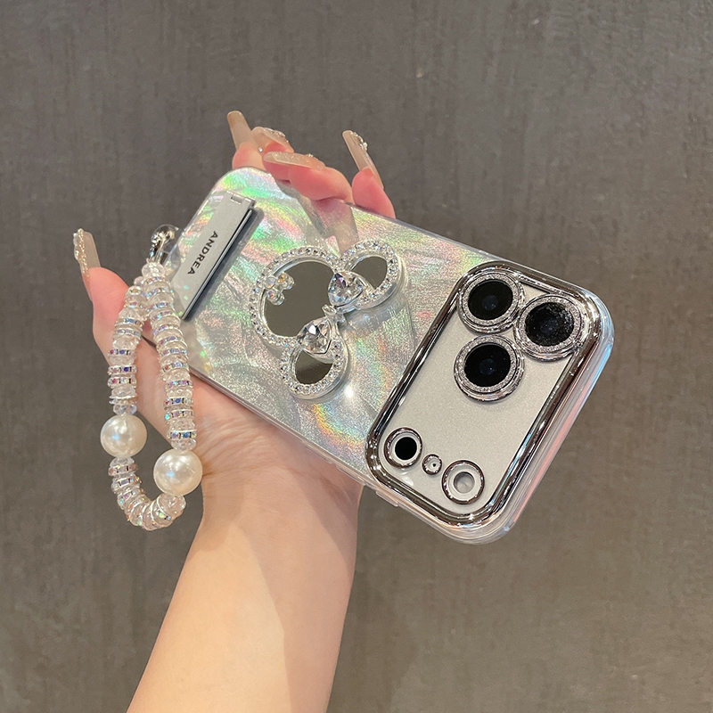 เคสโทรศัพท์กระจกแต่งหน้าชื่อแบบกําหนดเองใหม่เหมาะสําหรับเคสไอโฟน17 pro max 14 13 15 16 pro max air casing