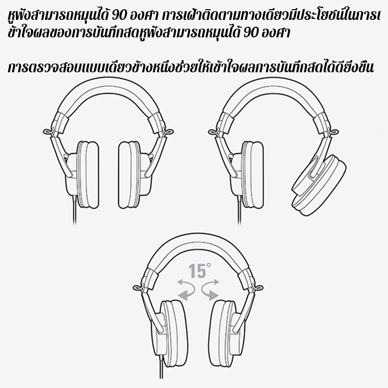 Audio Technica ATH-M20X Wired studio monitoring headphones เหมาะสำหรับการใช้งานในสตูดิโอบันทึกเสียง - รูปที่ 2