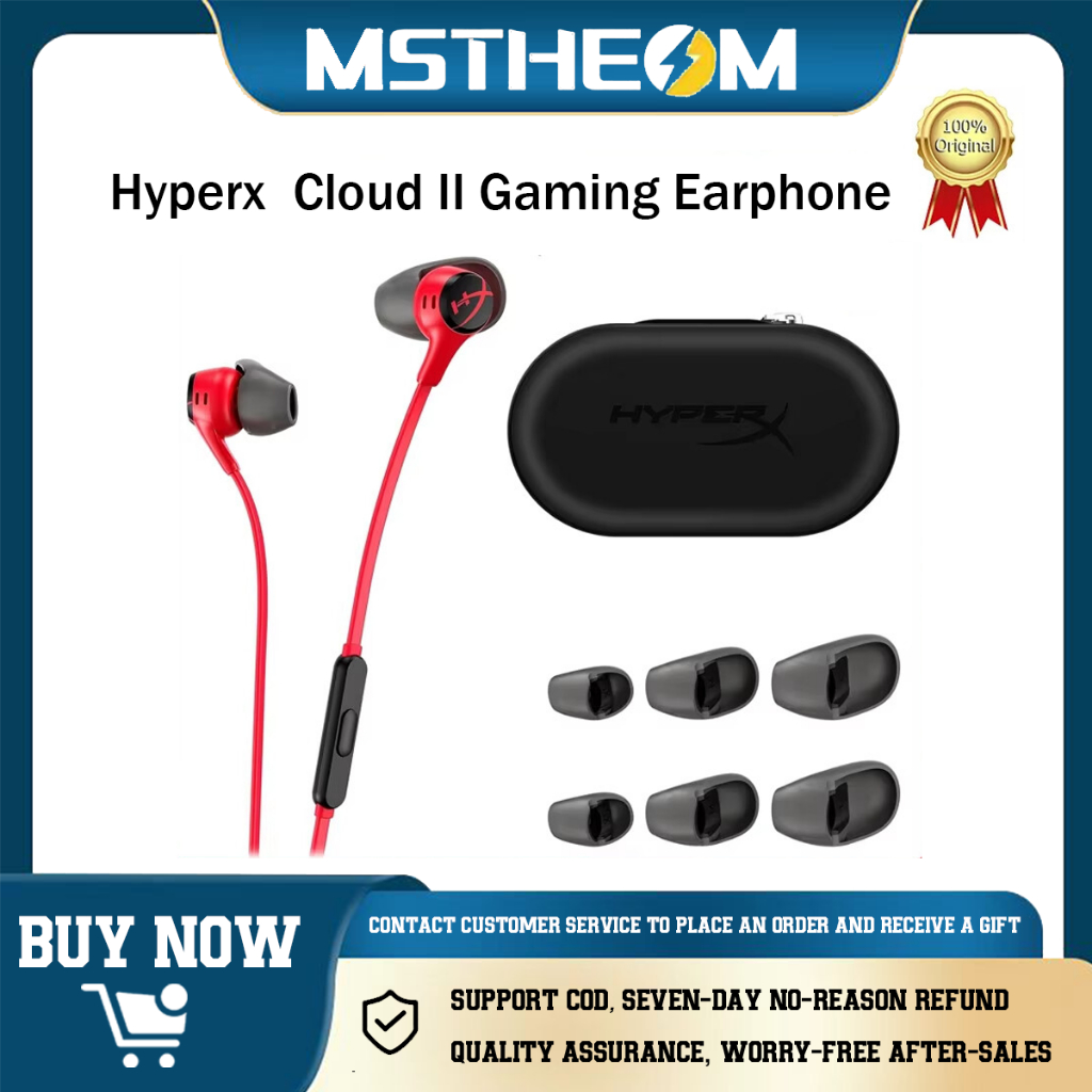 HyperX Cloud Earbuds II 2 หูฟังสําหรับเล่นเกมพร้อมไมโครโฟน Immersive แบบมีสายหูฟังชนิดใส่ในหูสําหรับ