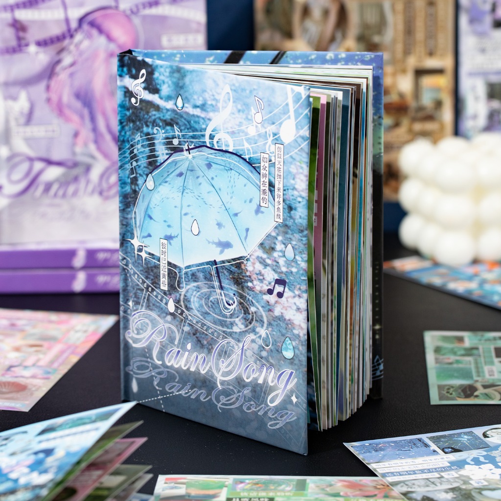 OHAYA |Cut Film Sticker Book Galaxy Carol สไตล์โบราณรูปแบบข้อความวัสดุคู่มือเคสโทรศัพท์ตกแต่ง Collage