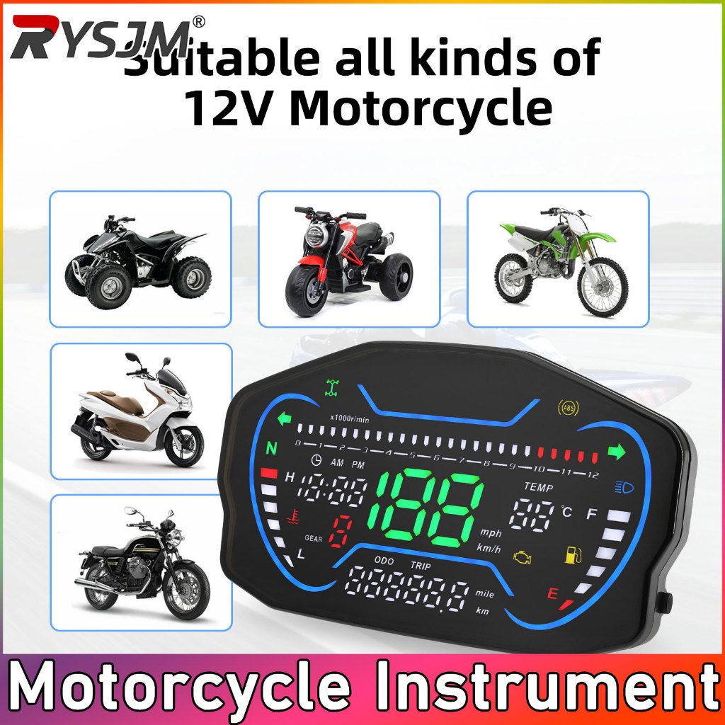 ใหม่มิเตอร์ดิจิตอลUniversalรถจักรยานยนต์ Speedometerบลูทูธสําหรับ1,2,4 กระบอกดิจิตอลวัดระยะทางระยะทางอุปกรณ์เสริมรถจักรยานยนต์