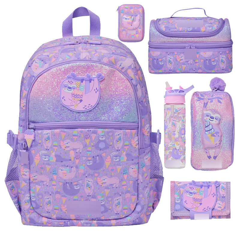 กระเป๋านักเรียนออสเตรเลียสีม่วงอ่อน Otter กระเป๋านักเรียนความจุขนาดใหญ่กล่องดินสอ Series