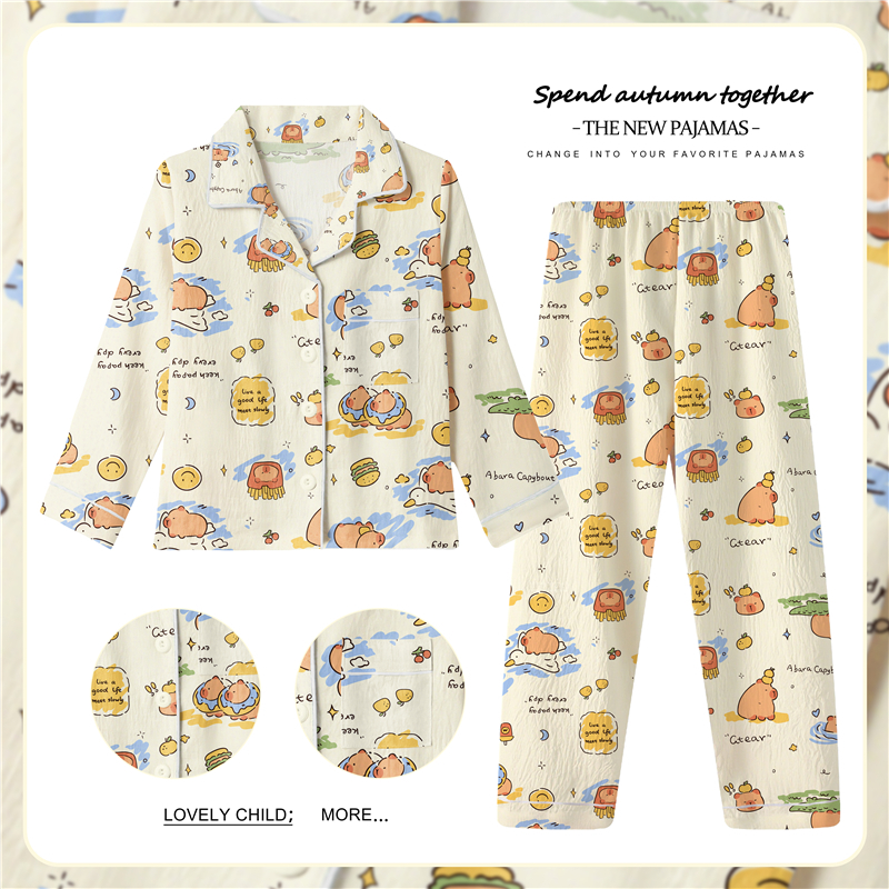 Santa Boys หรือ Girls Long Sleeve Lapel Loungewear Kids Charming ชุดนอนสําหรับ 12 - 13 ปี