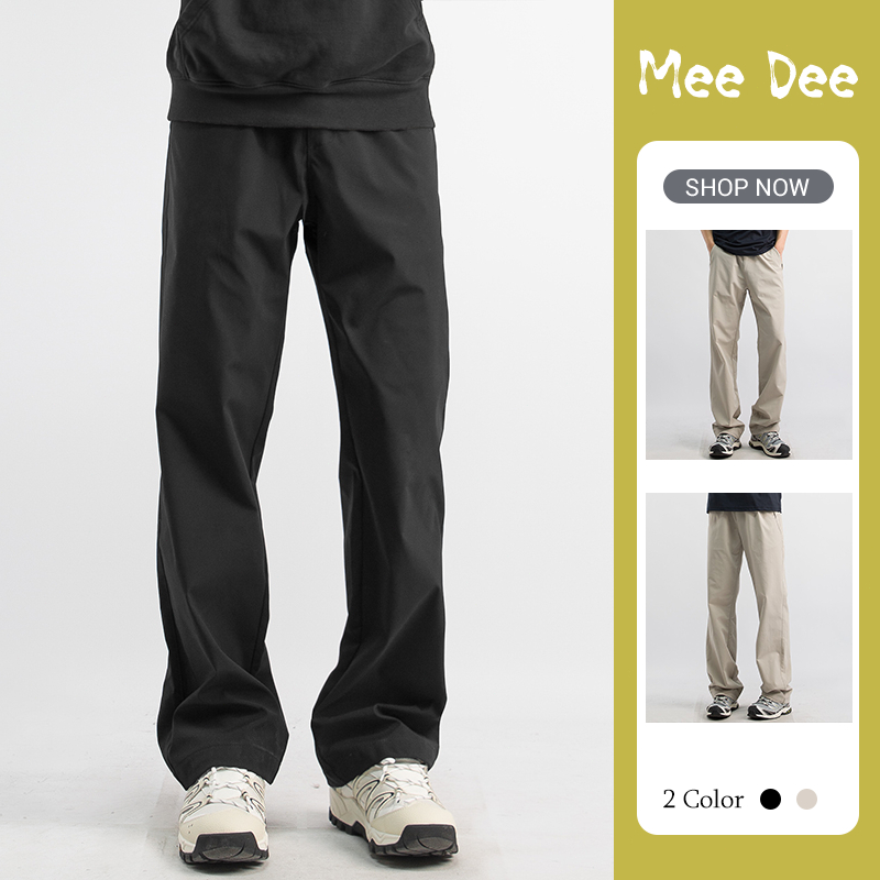 กางเกงคาร์โก้สำหรับผู้ชาย แบบสตรีทแวร์เกาหลี ทนน้ำ ขากว้าง มียางยืด