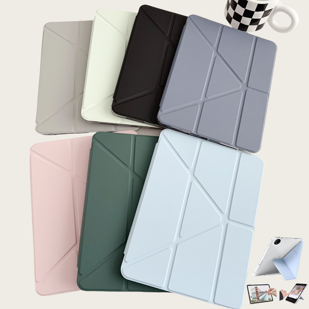 Flip Y-Folding Case สําหรับ Samsung Galaxy Tab S11 11 นิ้ว 2025/ Tab S10 Lite เคส 10.9″ พร้อมที่ใส่ดินสออะคริลิคปกแข็งใส SM-X730/SM-X736 11″