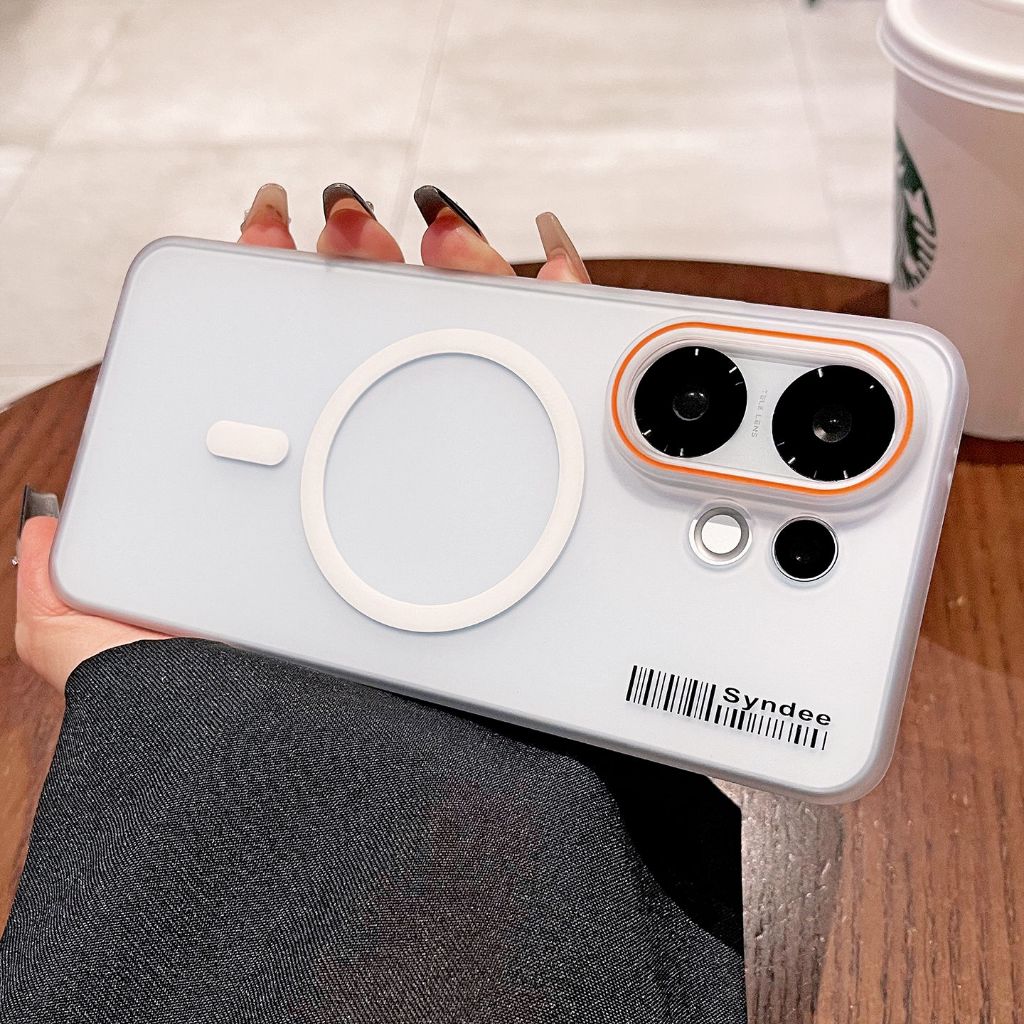 สําหรับ Vivo V60 V50 Lite V50E Y28s Y29s Y29 Y18 Y03 Y03T Y04 ชาร์จแม่เหล็ก Slim PC Matte ครึ่งฝาครอบโทรศัพท์ใส