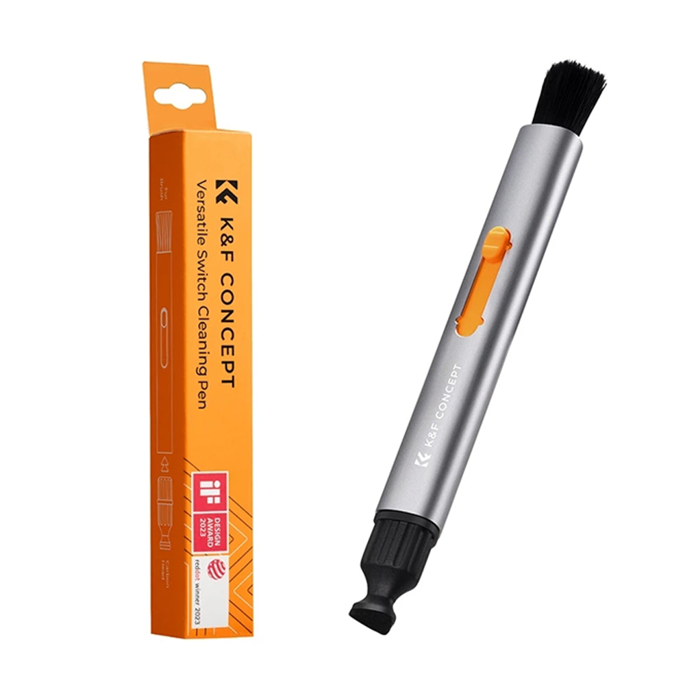 K&F CONCEPT ปากกาทําความสะอาดกล้องแบบเปลี่ยนได้แปรงนุ่มปลายซิลิโคนสําหรับการดูแลกล้องระดับมืออาชีพ