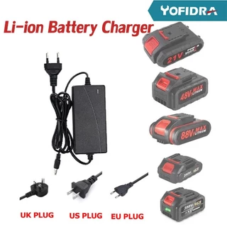 21V Li-ion Battery Charger EU/US/UK Plug Charger Suit สําหรับแบตเตอรี่ลิเธียมแบบชาร์จไฟได้