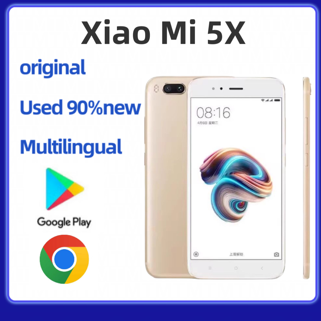 โทรศัพท์สมาร์ท 4G ดั้งเดิมมือสอง Xiaomi MI5X 4+32/64GB 12.0MP 3080mAh 5.5 นิ้ว 90% ใหม่