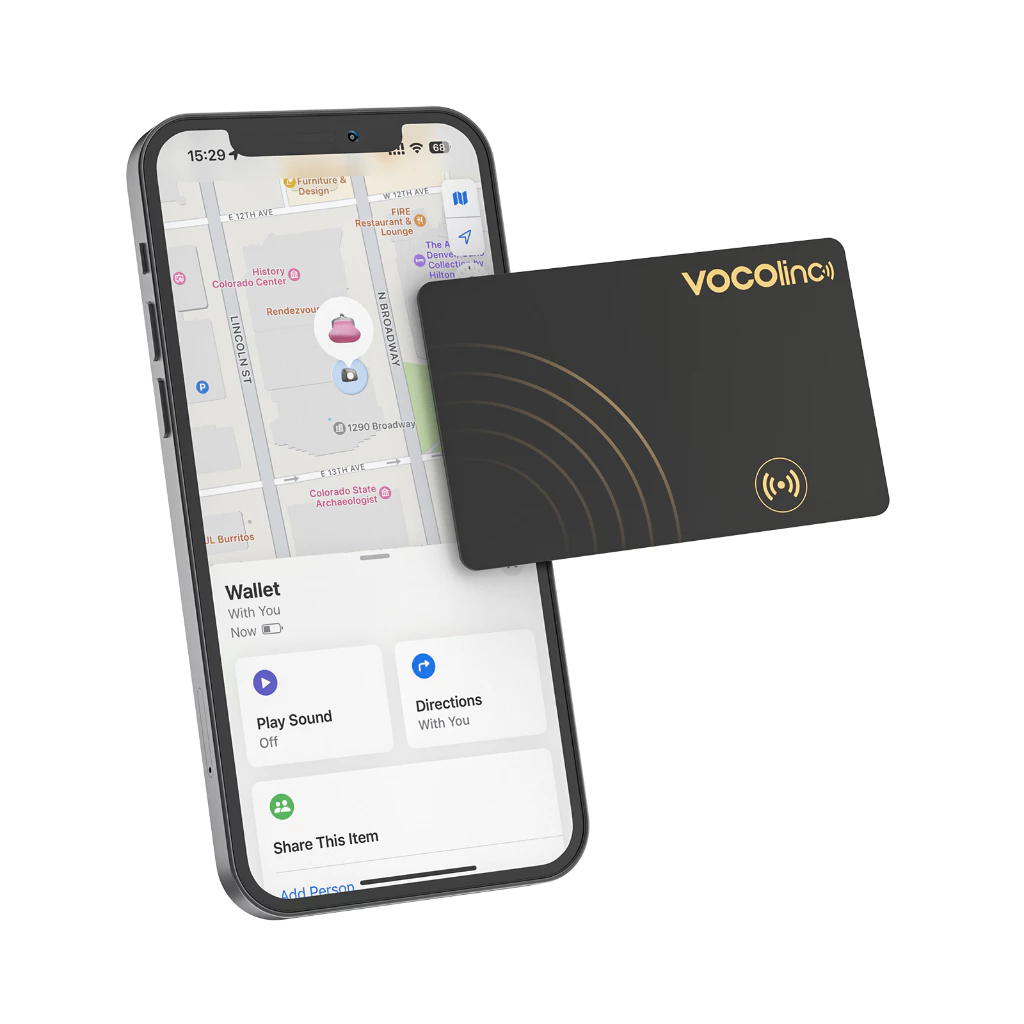 VOCOlinc Slim TAG Card Tracker, Ultra Thin Bluetooth Finder สําหรับกระเป๋าสตางค์, คีย์, กระเป๋าเป้สะพายหลัง ฯลฯ, กันน้ํา IP67, iOS เท่านั้น