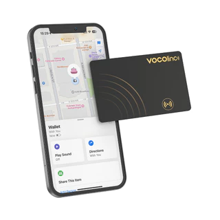VOCOlinc Slim TAG Card Tracker, Ultra Thin Bluetooth Finder สําหรับกระเป๋าสตางค์, คีย์, กระเป๋าเป้สะพายหลัง ฯลฯ, กันน้ํา IP67, iOS เท่านั้น
