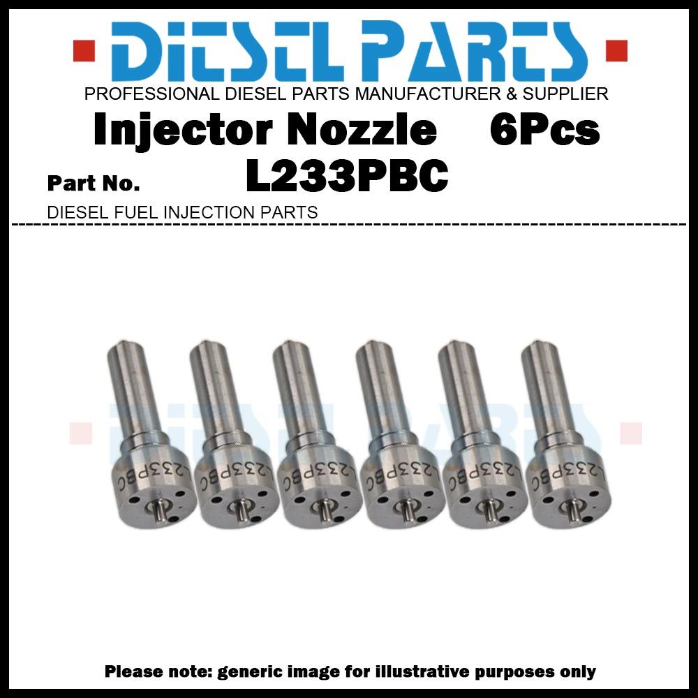 6x เคล็ดลับหัวฉีดเชื้อเพลิงดีเซล L233PBC สําหรับ Hyundai HD160 HD170 HD250 HD260 Universe Express D6