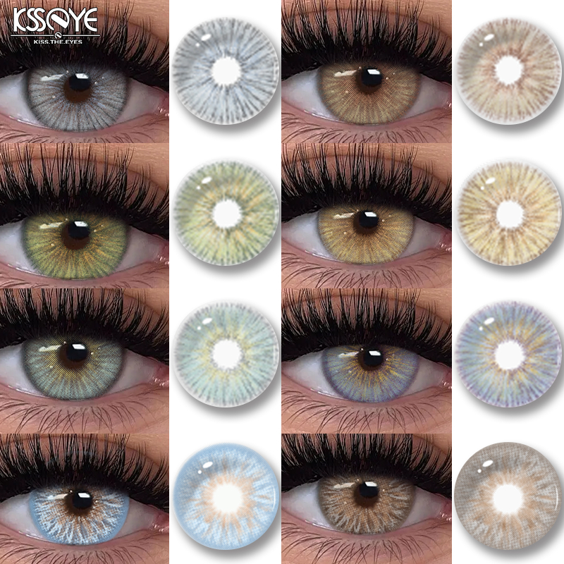 KSSEYE คอนแทคเลนส์ 2pcs Angeles Series 14.2 มม.รายปีสีธรรมชาติคอนแทคเลนส์สําหรับดวงตา Iris สไตล์สีเค