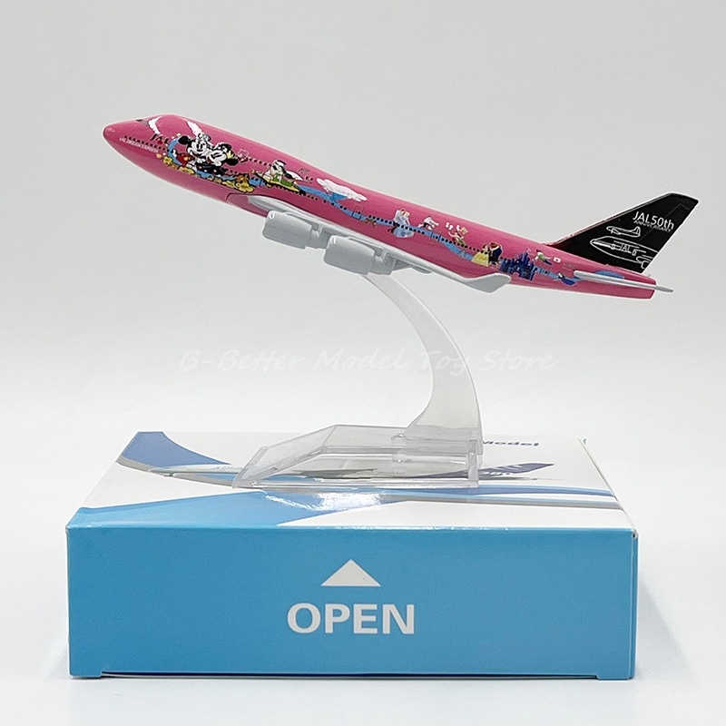 16 ซม.Diecast Model Plane Toy JAL Boeing 747 Mickey Minnie Painting Replica