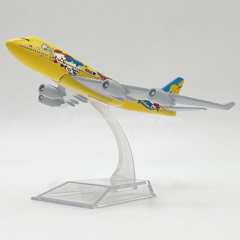 16 ซม.Diecast Model Plane Toy ANA Boeing 747 Pokémon Pikachu Painting Replica