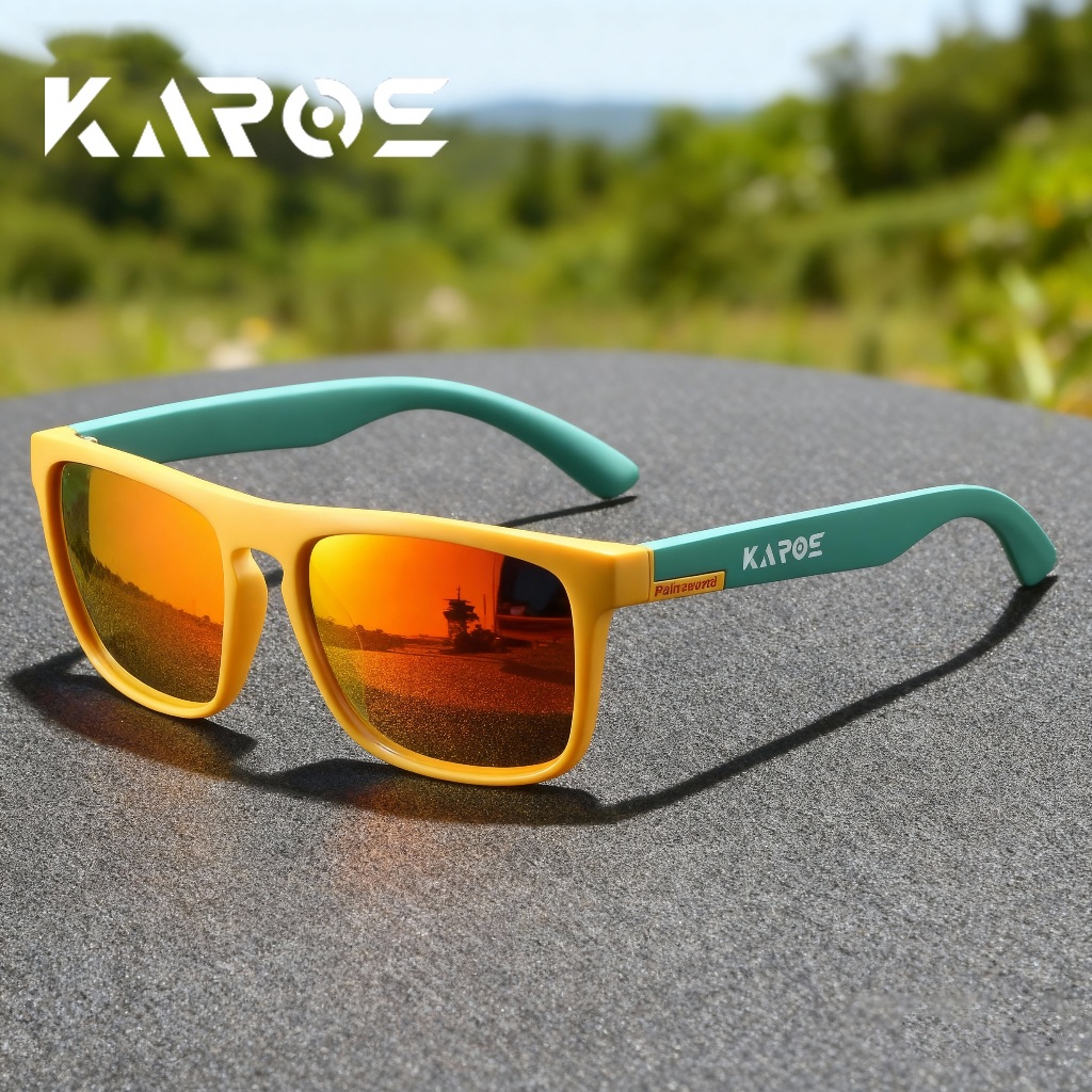 KAROS แว่นตากันแดดทรงวินเทจสแควร์สำหรับกิจกรรมกลางแจ้ง ผู้ชายและผู้หญิง ออกแบบมาเพื่อตกปลาและขับรถ พร้อมเทคโนโลยีป้องกันแสงสะท้อนและUV400 จากแบรนด์ดัง