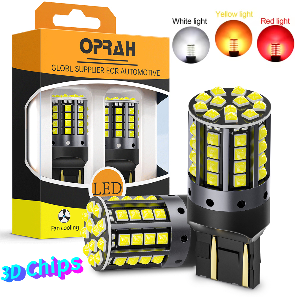 [3D ชิป] 1/2x 1156 1157 T20 7440 7443 รถไฟสัญญาณ Tail Park Reverse LED โคมไฟ Super Bright 12-24V Canbus สําหรับรถยนต์รถบรรทุกรถจักรยานยนต์