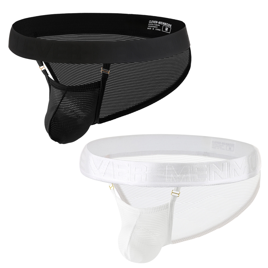 กางเกงในผู้ชายตาข่าย U-shaped พร้อมกระเป๋าโปร่งใส การออกแบบพิเศษสำหรับความสะดวกและความสบาย