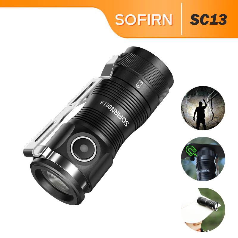 Sofirn SC13 พวงกุญแจไฟฉาย USB C 1300 Lumens ขนาดเล็ก น้ําหนักเบา สําหรับพกพา ฉุกเฉิน กลางแจ้ง