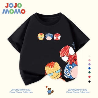 เสื้อยืดเด็กผู้ชาย แขนสั้น ลายการ์ตูน Marvel ผ้าฝ้ายแท้100% นุ่มสบาย ฮิตมาก ส่งไวภายใน 24ชม