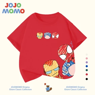 เสื้อยืดเด็กผู้ชาย แขนสั้น ลายการ์ตูน Marvel ผ้าฝ้ายแท้100% นุ่มสบาย ฮิตมาก ส่งไวภายใน 24ชม