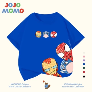 เสื้อยืดเด็กผู้ชาย แขนสั้น ลายการ์ตูน Marvel ผ้าฝ้ายแท้100% นุ่มสบาย ฮิตมาก ส่งไวภายใน 24ชม