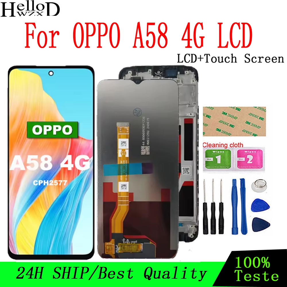 6.72 "นิ้วหน้าจอ LCD สําหรับ OPPO A58 4G จอแสดงผล LCD Touch Screen Digitizer Assembly สําหรับ A58 4G