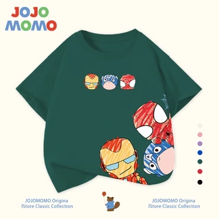 เสื้อยืดเด็กผู้ชาย แขนสั้น ลายการ์ตูน Marvel ผ้าฝ้ายแท้100% นุ่มสบาย ฮิตมาก ส่งไวภายใน 24ชม