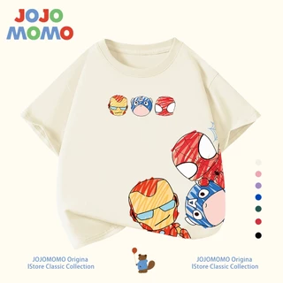 เสื้อยืดเด็กผู้ชาย แขนสั้น ลายการ์ตูน Marvel ผ้าฝ้ายแท้100% นุ่มสบาย ฮิตมาก ส่งไวภายใน 24ชม