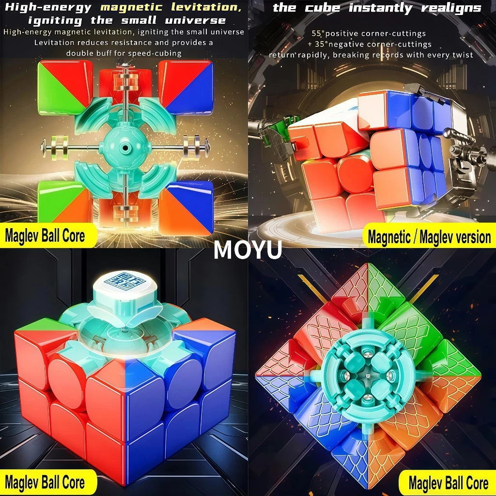 MoYu RS3M V5 3x3 Magnetic Cube Professional RS3M V5 MagLev Ball-Core UV 3x3x3 Cube ปริศนาของเล่น 3D ปริศนา Magic ของเล่นสําหรับเด็กและผู้ใหญ่ (หุ่นยนต์แม่เหล็กคู่) thumbnail 7