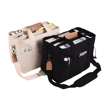 กระเป๋าแคนวาสอเนกประสงค์ คุณภาพดี น้ำหนักเบา ความจุเยอะ สายสะพายไหล่ยืดหดได้ สไตล์เกาหลี