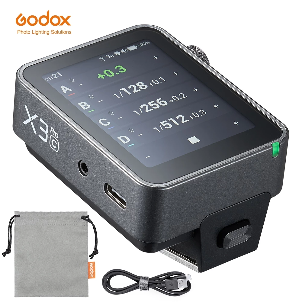 Godox X3PRO C/N/S/F/O 2.4 นิ้ว TTL HSS 2.4G แฟลชทริกเกอร์ไร้สาย OLED เครื่องส่งสัญญาณหน้าจอสัมผัส