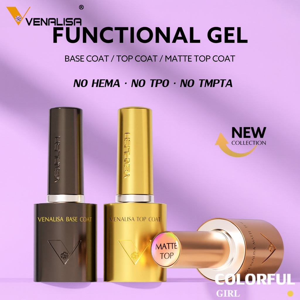 No HEMA · No TPO · No TMPTA  《VENALISA 》Select ท็อป เบส เคลือบเล็บ ท็อปด้าน ท็อปแมท Top coat / Base coat/ MATTE TOP ท็อปด้าน เงาไม่ดรอป ปกป้องสีเจลจากรอยขีด – โปรปัง