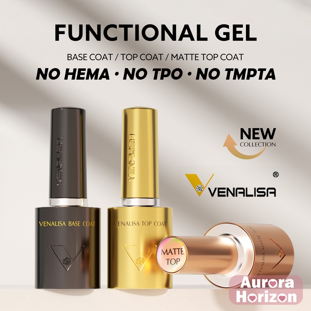 พร้อมส่งในกรุงเทพฯ  VENALISA ปกป้องสีเจลจากรอยขีด Top coat / Base coat/ MATTE TOP ท็อป เบส เคลือบเล็บ ท็อปด้าน ท็อปแมท
