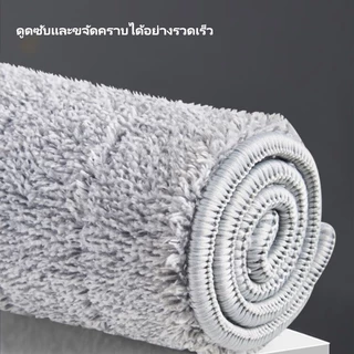 ไม้ถูพื้นแบบแบนขนาด 45 ซม ม็อบถูพื้น พร้อมแถบขูด ใช้งานได้ทั้งแบบเปียกและแห้ง ไม้ถูพื้นพร้อมถัง