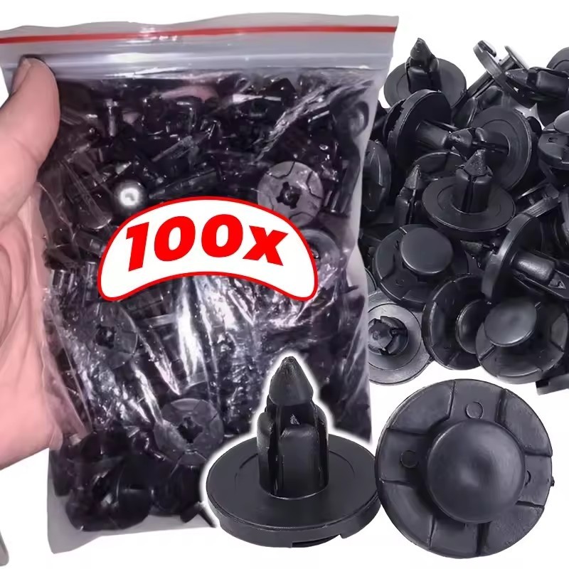 20/50/100Pcs 8 มม.สีดํา Auto กันชน Fender Liner Rivet Retainer คลิปหัวเข็มขัด Fastener Push ประเภท PP Trim แผงคลิปสําหรับรถยนต์ Body Fix