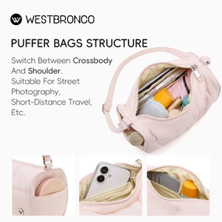 WESTBRONCO รุ่น Swiss Roll (สวิสโรล) – กระเป๋าสะพายไหล่นุ่มฟู นุ่มนิ่ม เหมาะสำหรับการไปเที่ยวและเหมาะสำหรับใช้ในชีวิตประจำวัน