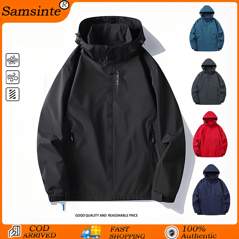 Samsinte เสื้อแจ็คเก็ตเอาท์ดอร์ เสื้อแจ็คเก็ตกันน้ำ บางเบา ระบายอากาศดี วัสดุคุณภาพสูง JK2130
