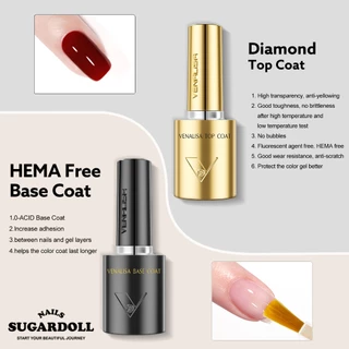 พร้อมส่งในBangkok ท็อป เบส เคลือบเล็บ ท็อปด้าน ท็อปแมท 10ml VENALISA Select เงาไม่ดรอป No HEMA · No TPO · No TMPTA ปกป้องสีเจลจากรอยขีด Top coat / Base coat/ MATTE TOP