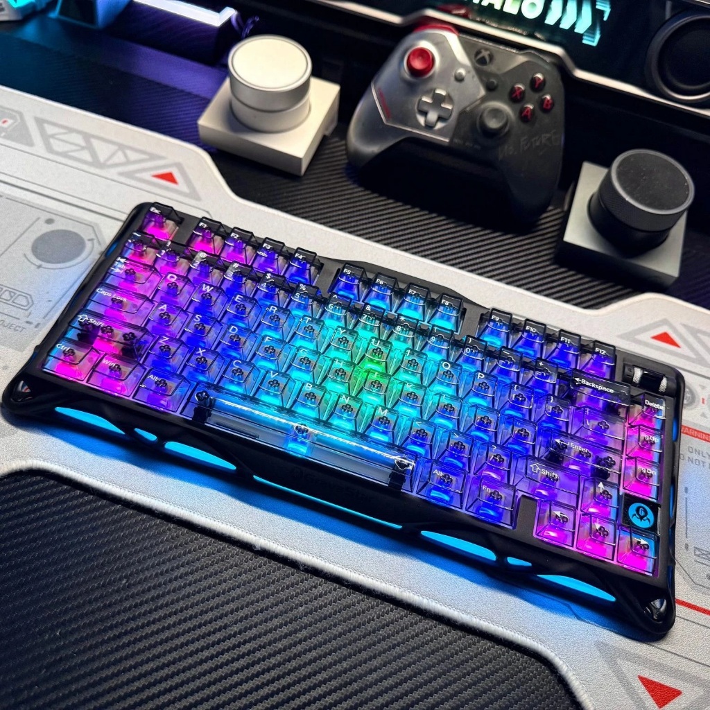 ปุ่มกดพีซีสีม่วงโปร่งใสเต็มรูปแบบ 130 คีย์ Double Shot Cherry Profile Keycaps สําหรับสวิตช์ Gateron MX แป้นพิมพ์เครื่องกล