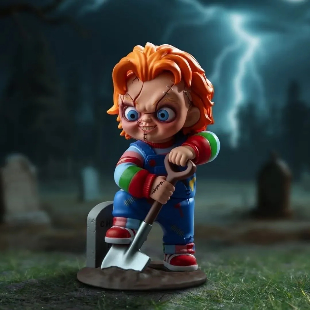 P POPMART POPMART Chucky Series รูป Mystery Box ของเล่นของขวัญฮาโลวีนแต่งตัวตุ๊กตา