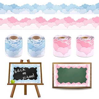 Cloud Mass Border Trim สติ๊กเกอร์ติดผนังสําหรับกระดานข่าวกระดานดําตกแต่ง Bulletin Board Border Trim สติกเกอร์