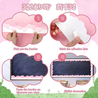 Cloud Mass Border Trim สติ๊กเกอร์ติดผนังสําหรับกระดานข่าวกระดานดําตกแต่ง Bulletin Board Border Trim สติกเกอร์