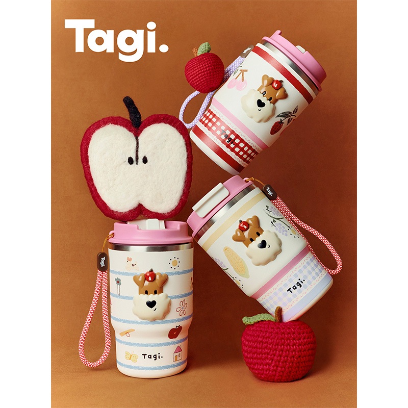 Tagi. Popcorn Stainless Steel Tumbler 480ML Thermal Flask แก้วเก็บความเย็น